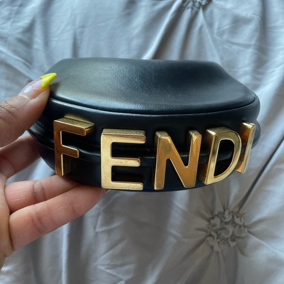 Fendigraphy Nano Black Bag with Gold Lettering - Picture 4 of 9